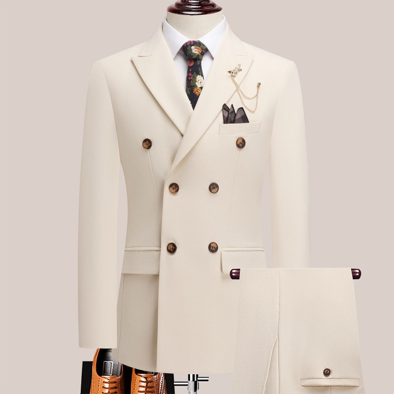 Men Formal Wear For Dinner - Conjunto de Terno Masculino Luxuoso Branco