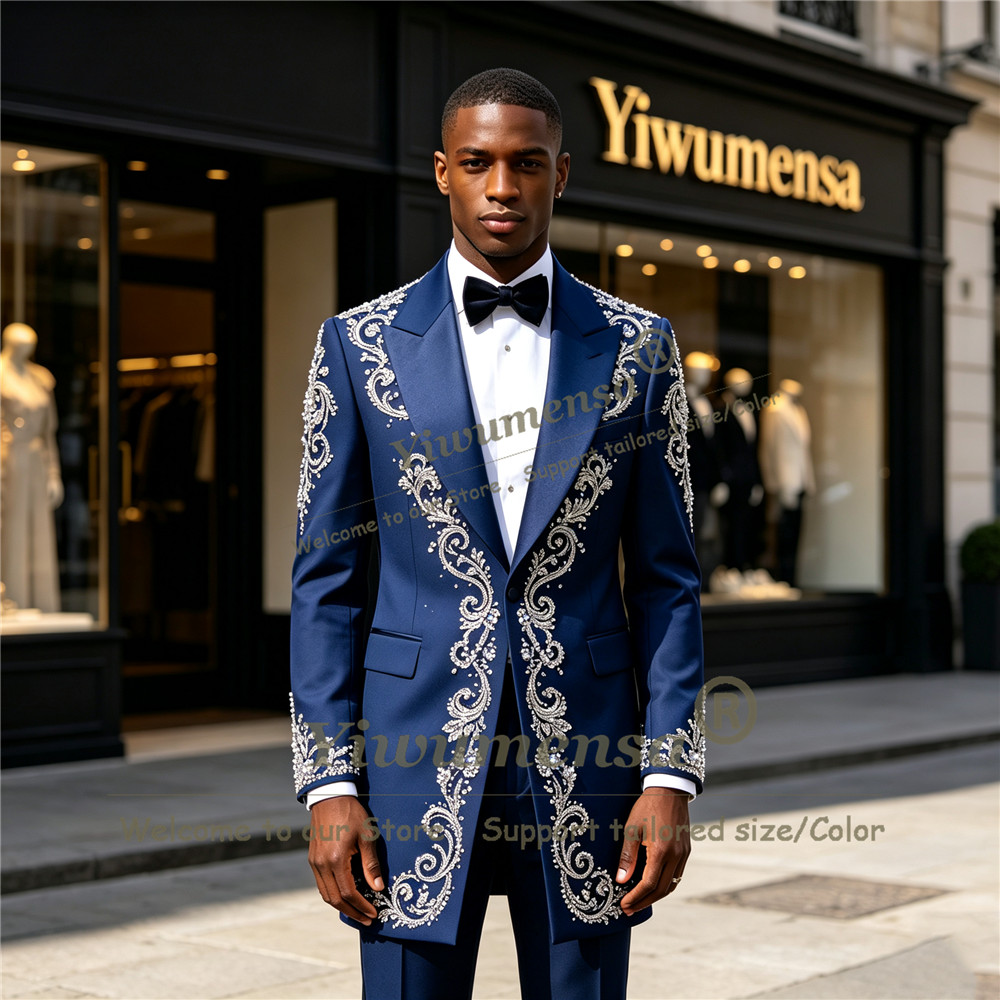 Men'S Formal Wear - Terno Masculino Personalizado com Cristais e