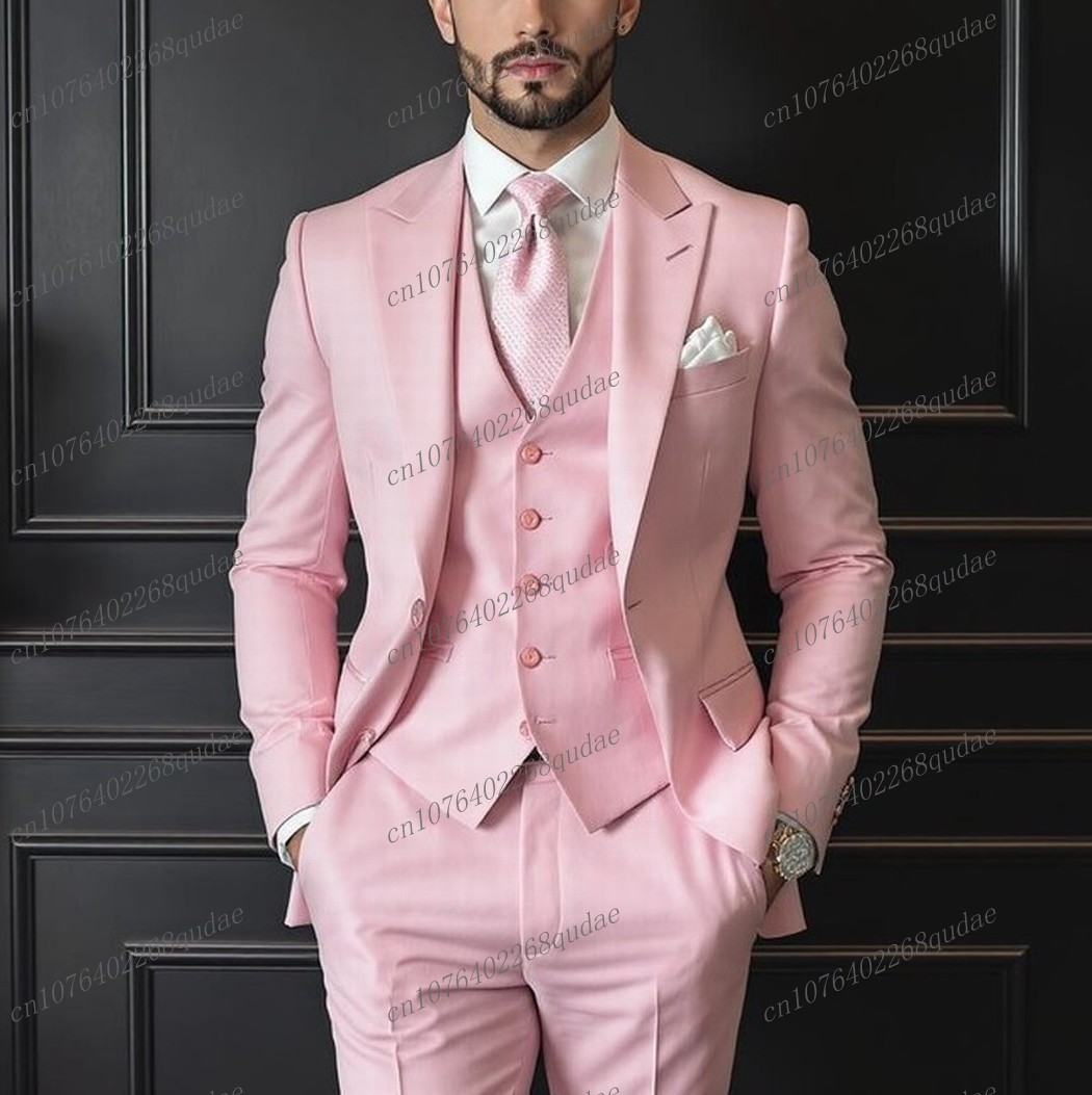 Men Formal Wear Pink - Rosa formal ocasião terno masculino festa