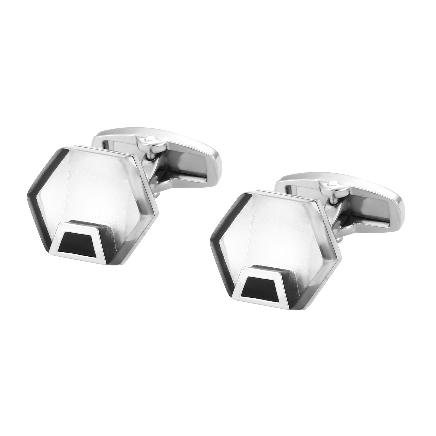 Dress Shirt French Cuff - Nova moda homem strass forma geométrica