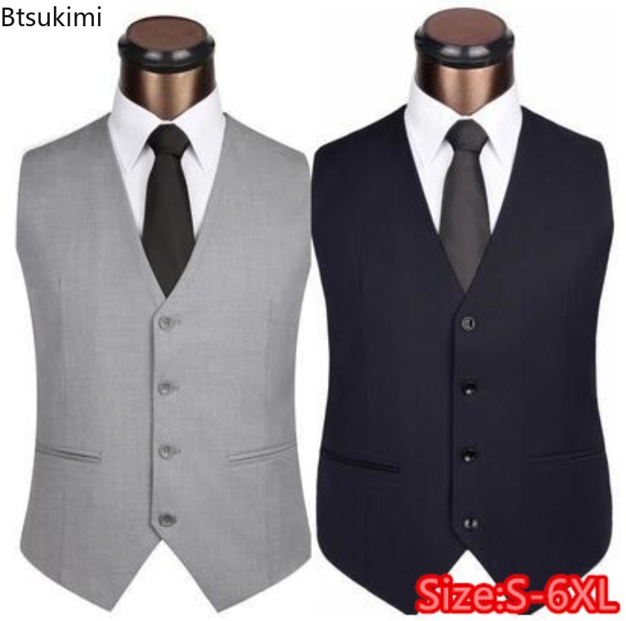 Men Formal Wear Vest - S-6XL plus size masculino coreano fino