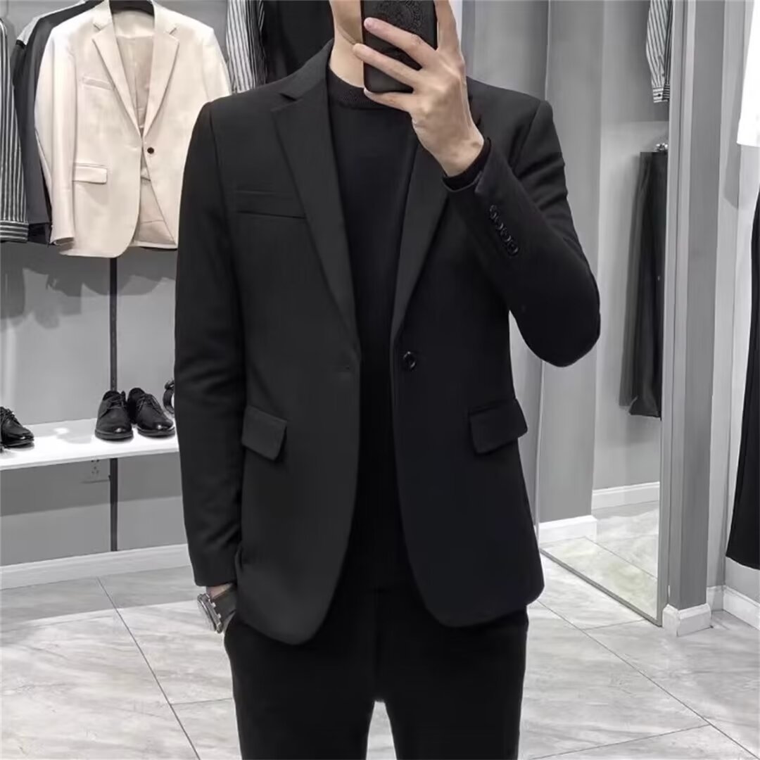 Asian Men Formal Wear - Blazer Masculino Estilo Coreano Slim, Jaqueta