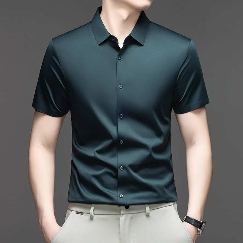 Mens Formal Look - Camisa Casual Formal Masculina de Manga