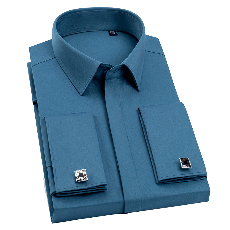 Dress Shirt French Cuff - Camisa masculina com abotoaduras francesas, fibra