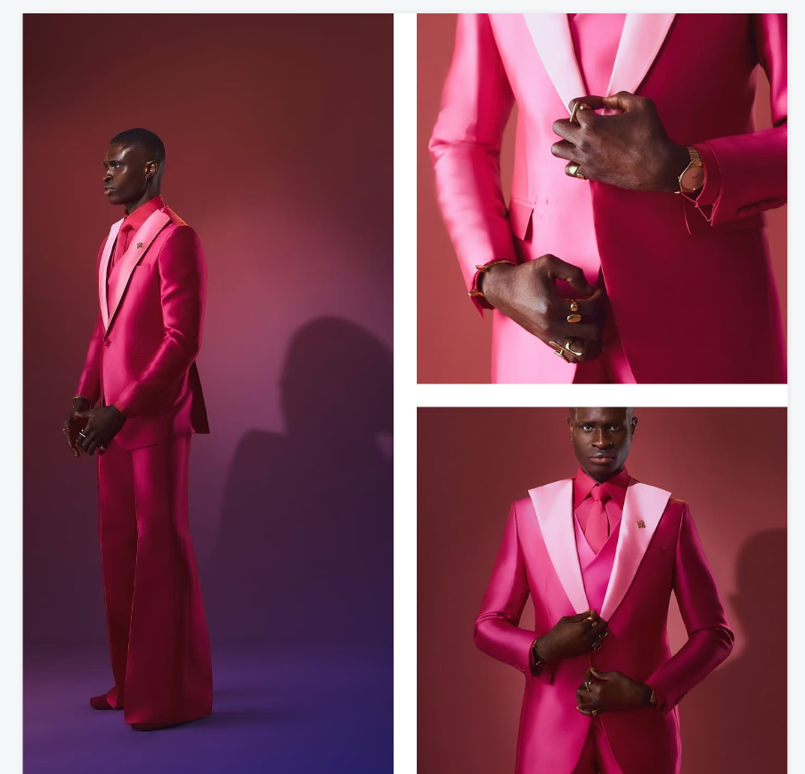 Rosa vermelho masculino terno  - Men Formal Wear Pink avaliação e preço