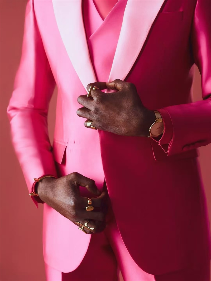 Rosa vermelho masculino terno  - Men Formal Wear Pink avaliação e preço