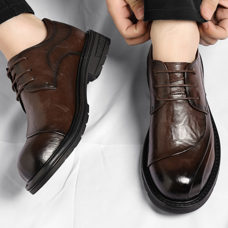 Sapatos de Couro Genuíno Marro - Men'S Formal Wear avaliação e preço