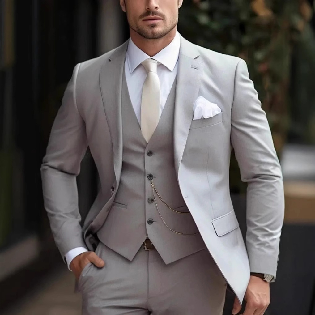 Conjunto de 3 Peças: Ternos Fo - Men Formal Wear Pink avaliação e preço