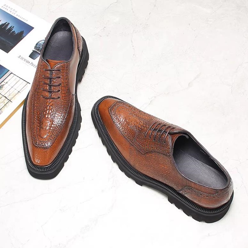 Sapatos de couro com padrão de - High End Men'S Formal Wear avaliação e preço