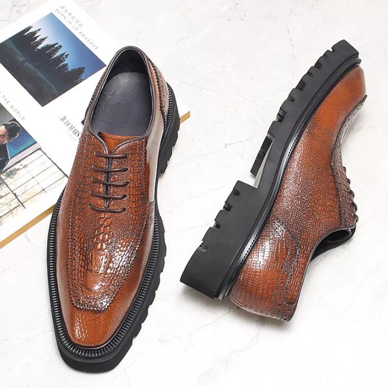 Sapatos de couro com padrão de - High End Men'S Formal Wear avaliação e preço