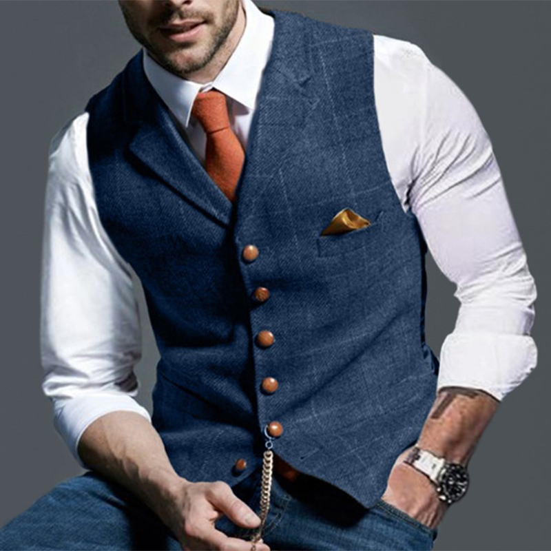 Moda masculina coletes lapela  - Men Formal Wear Vest avaliação e preço