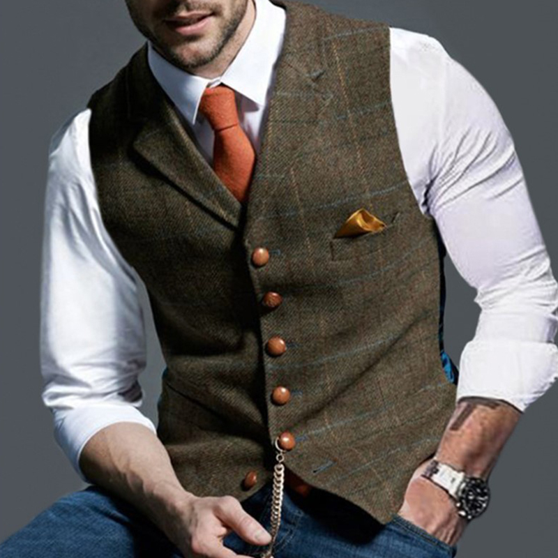 Moda masculina coletes lapela  - Men Formal Wear Vest avaliação e preço