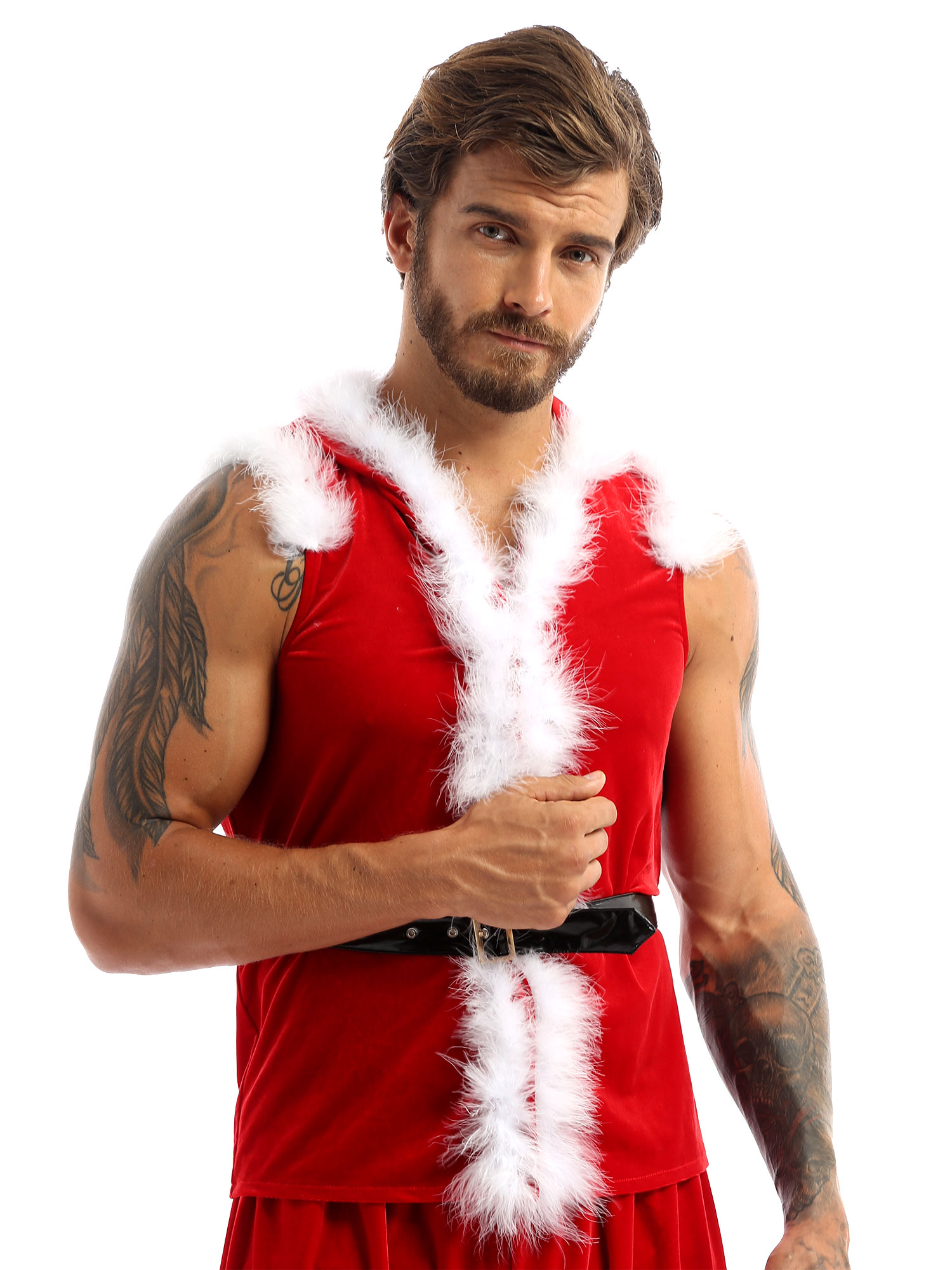 Traje de Cosplay Papai Noel pa - Men Formal Wear Vest avaliação e preço