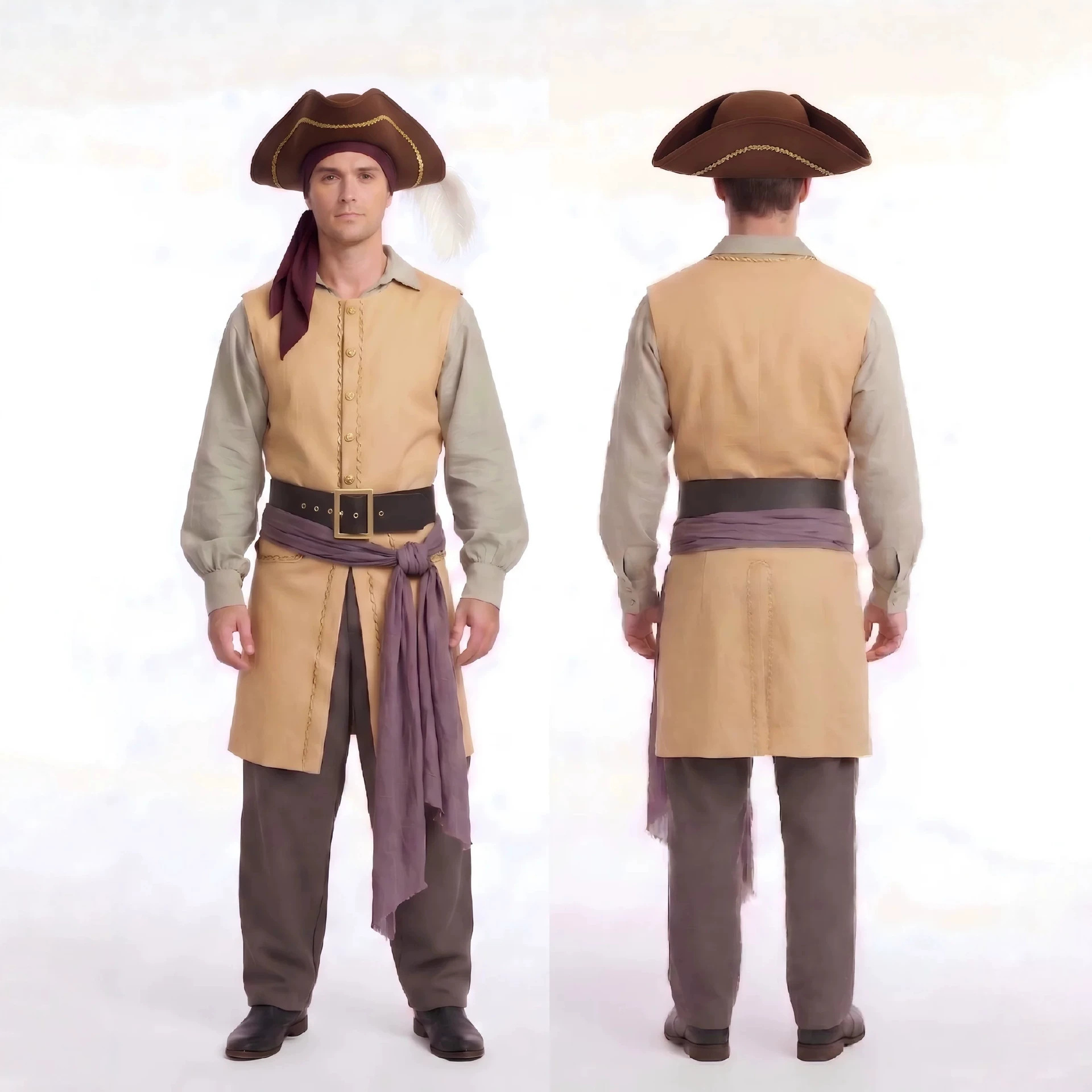 Fantasia de Pirata Capitão Cla - Men Formal Wear Vest avaliação e preço